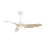Ventilador de techo DIEHL M color blanco y palas madera clara con luz - SULION 2199467