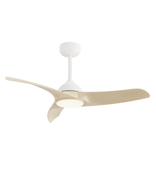 Ventilador de techo DIEHL M color blanco y palas madera clara con luz - SULION 2199467